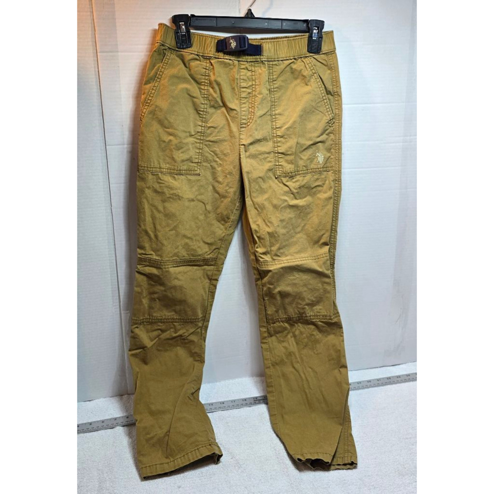 Boys U.S. Polo Assn. Khaki Casual Pants with Blue Belt XL